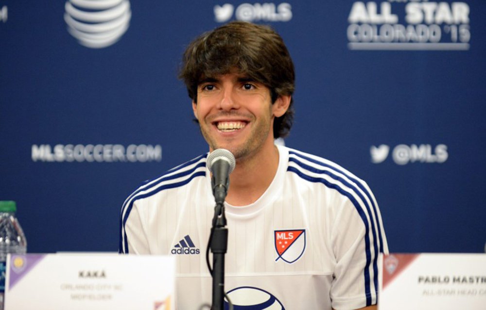 Meia Kaká, do Orlando City, dá entrevista coletiva depois de participar do All-Star Game da liga de futebol dos Estados Unidos. 30/07/2015 REUTERS/Ron Chenoy/USA TODAY Sports (Foto: Gisele Federicce) Meia Kaká, do Orlando City, dá entrevista coletiva depois de participar do All-Star Game da liga de futebol dos Estados Unidos. 30/07/2015 REUTERS/Ron Chenoy/USA TODAY Sports