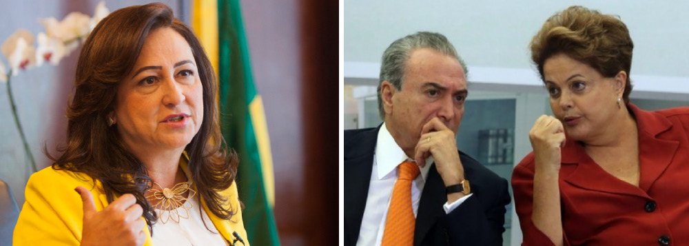 Através de sua conta no Twitter, a ministra da Agricultura, Kátia Abreu, disse nesta segunda-feria, 10, acreditar na Justiça e ter convicção de que inocentes e culpados serão conhecidos de todos. "Aqueles que envergonham o Brasil serão punidos. Os inocentes não podem pagar pelos infratores. Vamos separar o joio do trigo", afirmou; Kátia fez uma defesa do seu companheiro de partido; "O vice-presidente Michel Temer, do PMDB, tem sido um articulador competente e leal ao governo. Vamos superar as crises, o Brasil é forte", observou; "Temos gente muito boa no nosso País. Injustiça não. Quem investiga, julga e pune é a Justiça. Temos que ter paciência e aguardar. É a demora da democracia. Optamos por ela e não pela barbárie", afirmou (Foto: Aquiles Lins) Através de sua conta no Twitter, a ministra da Agricultura, Kátia Abreu, disse nesta segunda-feria, 10, acreditar na Justiça e ter convicção de que inocentes e culpados serão conhecidos de todos. "Aqueles que envergonham o Brasil serão punidos. Os inocentes não podem pagar pelos infratores. Vamos separar o joio do trigo", afirmou; Kátia fez uma defesa do seu companheiro de partido; "O vice-presidente Michel Temer, do PMDB, tem sido um articulador competente e leal ao governo. Vamos superar as crises, o Brasil é forte", observou; "Temos gente muito boa no nosso País. Injustiça não. Quem investiga, julga e pune é a Justiça. Temos que ter paciência e aguardar. É a demora da democracia. Optamos por ela e não pela barbárie", afirmou