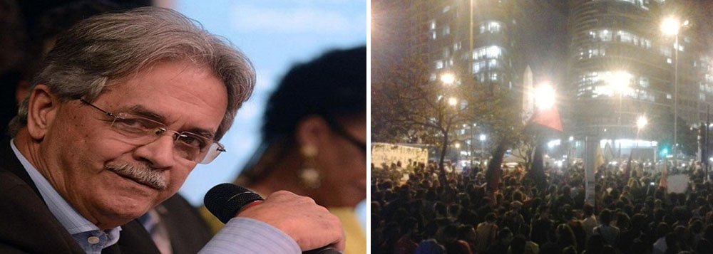 "Nós ainda estamos levantando os dados, ouvindo muita gente, ouvindo o sindicato. O nosso objetivo é menos falar do ocorrido, e mais tirar as lições do que aconteceu. É importante estabelecer parâmetros para regular o uso das armas não letais em manifestações, garantir a segurança da imprensa, enfim, aprender mesmo com isso para agir nos próximos atos" afirmou o Secretário de Direitos Humanos de Minas
(Foto: Luis Mauro Queiroz) "Nós ainda estamos levantando os dados, ouvindo muita gente, ouvindo o sindicato. O nosso objetivo é menos falar do ocorrido, e mais tirar as lições do que aconteceu. É importante estabelecer parâmetros para regular o uso das armas não letais em manifestações, garantir a segurança da imprensa, enfim, aprender mesmo com isso para agir nos próximos atos" afirmou o Secretário de Direitos Humanos de Minas