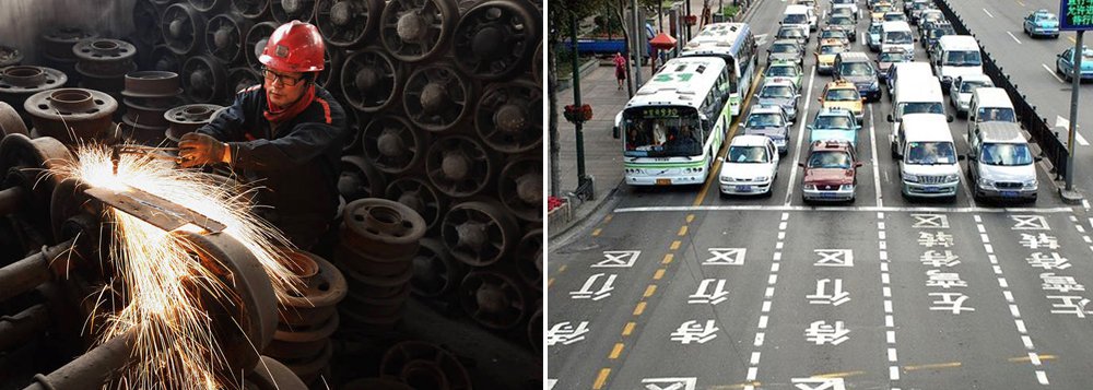 As autoridades chinesas atribuíram este rebaixamento no crescimento às "crescentes pressões de baixa" que enfrenta internamente o gigante asiático e a uma recuperação da economia global "mais frágil do que a esperada"; no trimestre que vai de julho a setembro, a economia da China aumentou seu arrefecimento e avançou a um ritmo menor do que o esperado pelo governo, que para este ano tinha traçado como objetivo que o Produto Interno Bruto (PIB) crescesse ao redor de 7% (o número que se alcançou durante a primeira metade de 2015) (Foto: Roberta Namour) As autoridades chinesas atribuíram este rebaixamento no crescimento às "crescentes pressões de baixa" que enfrenta internamente o gigante asiático e a uma recuperação da economia global "mais frágil do que a esperada"; no trimestre que vai de julho a setembro, a economia da China aumentou seu arrefecimento e avançou a um ritmo menor do que o esperado pelo governo, que para este ano tinha traçado como objetivo que o Produto Interno Bruto (PIB) crescesse ao redor de 7% (o número que se alcançou durante a primeira metade de 2015)