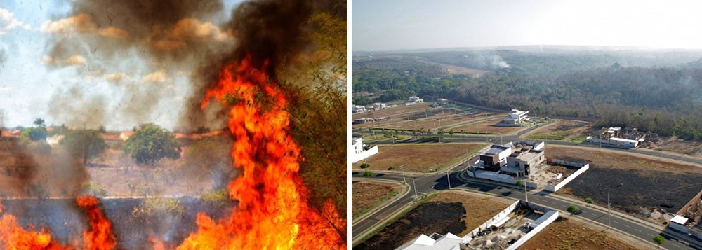 Oficiais do Corpo de Bombeiros sobrevoaram as zonas mais atingidas pela forte onda de incêndios na capital para mapear os focos que ainda resistem. A intenção, com a nova estratégia, é resfriar a região e atacar diretamente os principais pontos de queimadas; segundo o relações públicas do Corpo de Bombeiros, major Egídio Leite, o planejamento prévio, realizado ainda no início do dia, quando as temperaturas ainda não alcançaram seu ápice, é vital para extinguir o incêndio em sua totalidade; o Piauí registrou 500 focos de incêndios de 1º a 9 de outubro, de acordo com o Instituto Nacional de Pesquisas Espaciais – INPE (Foto: Leonardo Lucena) Oficiais do Corpo de Bombeiros sobrevoaram as zonas mais atingidas pela forte onda de incêndios na capital para mapear os focos que ainda resistem. A intenção, com a nova estratégia, é resfriar a região e atacar diretamente os principais pontos de queimadas; segundo o relações públicas do Corpo de Bombeiros, major Egídio Leite, o planejamento prévio, realizado ainda no início do dia, quando as temperaturas ainda não alcançaram seu ápice, é vital para extinguir o incêndio em sua totalidade; o Piauí registrou 500 focos de incêndios de 1º a 9 de outubro, de acordo com o Instituto Nacional de Pesquisas Espaciais – INPE
