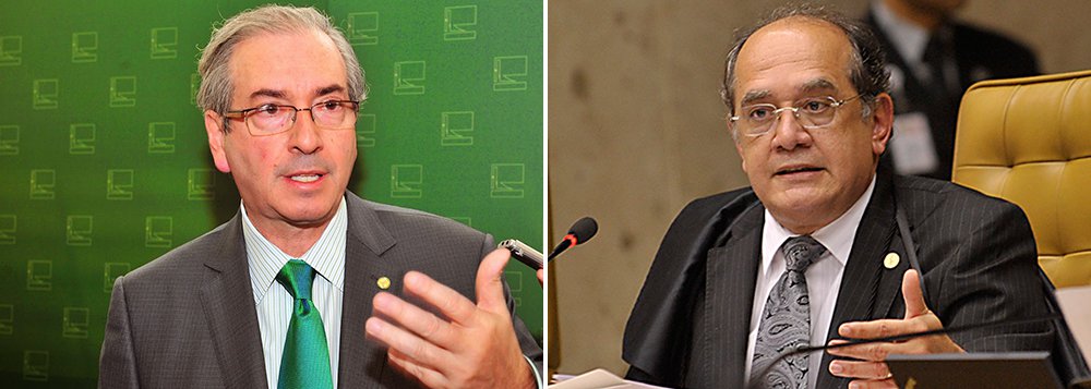 Na sua tentativa de impor ao País uma "contra-reforma" política, o presidente da Câmara dos Deputados, Eduardo Cunha (PMDB-RJ), lutou para gravar na Constituição Federal o sistema de financiamento empresarial de campanhas políticas; foi derrotado pelo plenário, o que, agora, amplia a pressão para que o ministro Gilmar Mendes, do Supremo Tribunal Federal, devolva seu pedido de vista sobre uma decisão da Corte que proíbe as doações privadas; caso foi engavetado por Gilmar há mais de um ano, mas precisa ser devolvido ao STF, sob pena de prejudicar as eleições municipais de 2016, cujas regras devem ser definidas com um ano de antecedência (Foto: Leonardo Attuch) Na sua tentativa de impor ao País uma "contra-reforma" política, o presidente da Câmara dos Deputados, Eduardo Cunha (PMDB-RJ), lutou para gravar na Constituição Federal o sistema de financiamento empresarial de campanhas políticas; foi derrotado pelo plenário, o que, agora, amplia a pressão para que o ministro Gilmar Mendes, do Supremo Tribunal Federal, devolva seu pedido de vista sobre uma decisão da Corte que proíbe as doações privadas; caso foi engavetado por Gilmar há mais de um ano, mas precisa ser devolvido ao STF, sob pena de prejudicar as eleições municipais de 2016, cujas regras devem ser definidas com um ano de antecedência