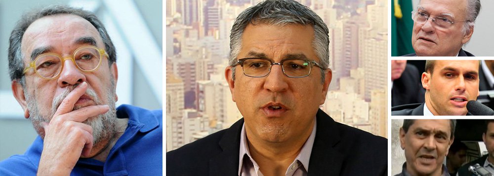 "Cada vez que um vagabundo insulta em público alguém do governo, fica fácil entender por que São Paulo virou um cemitério de elefantes de extrema direita", afirma o escritor, ao mencionar episódios recentes de insulto contra o ex-ministro Guido Mantega, em um hospital, e ontem contra o ex-ministro da Saúde Alexandre Padilha; o jornalista cita, em um texto no Facebook, as candidaturas de Roberto Freire, Bolsonaro Filho e agora Roberto Jefferson, "que ameaça se candidatar a deputado por São Paulo"; "Muito apropriado. Aqui é o ninho onde eles estão chocando o ovo da serpente", diz; ao comentar o insulto no restaurante, Padilha citou um "clima de agressão, desrespeito, ódio e intolerância que alguns buscam aquecer no país e na nossa cidade", e acrescentou: "essas agressões não me abalam" (Foto: Gisele Federicce) "Cada vez que um vagabundo insulta em público alguém do governo, fica fácil entender por que São Paulo virou um cemitério de elefantes de extrema direita", afirma o escritor, ao mencionar episódios recentes de insulto contra o ex-ministro Guido Mantega, em um hospital, e ontem contra o ex-ministro da Saúde Alexandre Padilha; o jornalista cita, em um texto no Facebook, as candidaturas de Roberto Freire, Bolsonaro Filho e agora Roberto Jefferson, "que ameaça se candidatar a deputado por São Paulo"; "Muito apropriado. Aqui é o ninho onde eles estão chocando o ovo da serpente", diz; ao comentar o insulto no restaurante, Padilha citou um "clima de agressão, desrespeito, ódio e intolerância que alguns buscam aquecer no país e na nossa cidade", e acrescentou: "essas agressões não me abalam"