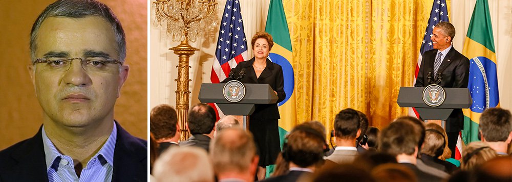 Segundo o colunista Kennedy Alencar, para quem sofre com crises domésticas na política e na economia, a presidente Dilma Rousseff teve um dia de alívio em Washington; Barack Obama disse que vê o Brasil como uma potência mundial e não regional; também é do interesse dos Estados Unidos se reaproximar do Brasil; ou seja, a visita de Dilma à Casa Branca foi uma via de mão dupla econômica e política (Foto: Roberta Namour) Segundo o colunista Kennedy Alencar, para quem sofre com crises domésticas na política e na economia, a presidente Dilma Rousseff teve um dia de alívio em Washington; Barack Obama disse que vê o Brasil como uma potência mundial e não regional; também é do interesse dos Estados Unidos se reaproximar do Brasil; ou seja, a visita de Dilma à Casa Branca foi uma via de mão dupla econômica e política