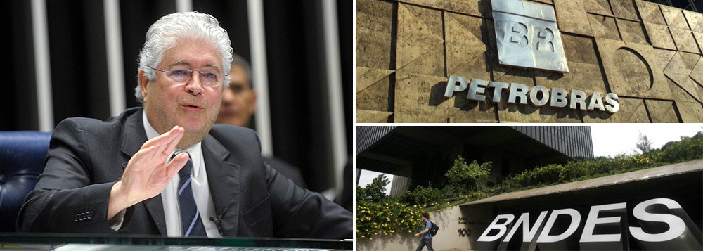 Segundo o senador Roberto Requião (PMDB-PR), a Lava Jato não pode paralisar a estatal; ele sugere um projeto que prevê repasse de recursos do Tesouro, através do BNDES, de forma similar ao que aconteceu em 2009 e 2010, para recuperar os investimentos da Petrobrás; assim, diz, será também irrigada financeiramente toda a cadeia do petróleo, que está em plena recessão, favorecendo a retomada de crescimento do PIB (Foto: Roberta Namour) Segundo o senador Roberto Requião (PMDB-PR), a Lava Jato não pode paralisar a estatal; ele sugere um projeto que prevê repasse de recursos do Tesouro, através do BNDES, de forma similar ao que aconteceu em 2009 e 2010, para recuperar os investimentos da Petrobrás; assim, diz, será também irrigada financeiramente toda a cadeia do petróleo, que está em plena recessão, favorecendo a retomada de crescimento do PIB