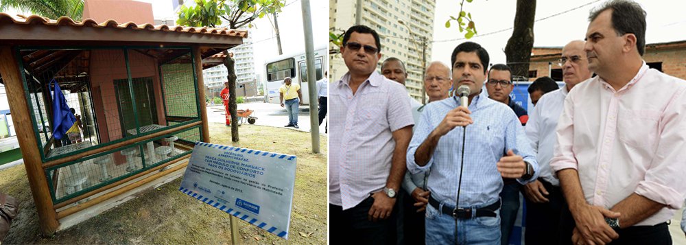 Uma antiga reivindicação dos rodoviários começou a ser atendida pela Prefeitura de Salvador nesta segunda-feira, com a inauguração do primeiro módulo-conforto para a categoria no fim de linha do Marback; o prefeito ACM Neto afirmou que os rodoviários precisavam de uma melhor infraestrutura para atender bem aos mais de 1,3 milhão de passageiros transportados por mês na cidade; ele ressaltou que os módulos serão acompanhados de urbanização do entorno; "A intenção é de que não apenas os rodoviários, mas também moradores e comerciantes locais possam aproveitar o espaço, dando mais qualidade de vida a todos", disse o democrata (Foto: Romulo Faro) Uma antiga reivindicação dos rodoviários começou a ser atendida pela Prefeitura de Salvador nesta segunda-feira, com a inauguração do primeiro módulo-conforto para a categoria no fim de linha do Marback; o prefeito ACM Neto afirmou que os rodoviários precisavam de uma melhor infraestrutura para atender bem aos mais de 1,3 milhão de passageiros transportados por mês na cidade; ele ressaltou que os módulos serão acompanhados de urbanização do entorno; "A intenção é de que não apenas os rodoviários, mas também moradores e comerciantes locais possam aproveitar o espaço, dando mais qualidade de vida a todos", disse o democrata