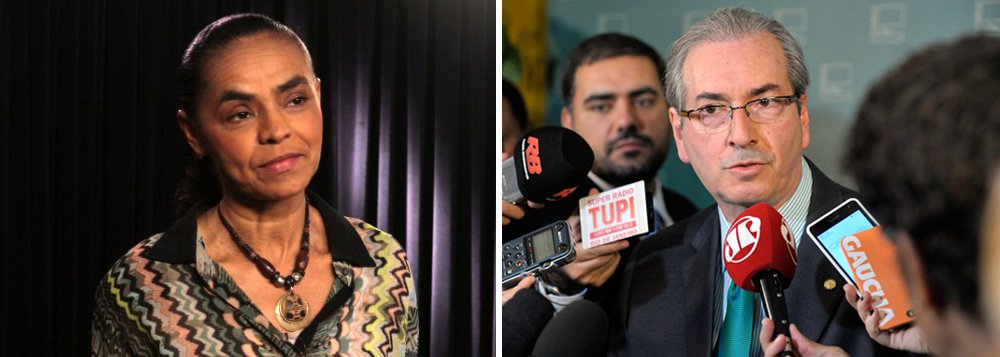 Ex-senadora Marina Silva (PSB-AC) se manifestou sobre a crise institucional gerada pelo rompimento político do presidente da Câmara, Eduardo Cunha (PMDB-RJ), com o governo da presidente Dilma Rousseff, por meio de um artigo onde defende o afastamento dos políticos denunciados na Operação Lava Jato; ex-senadora destaca que o afastamento evitaria pressões por parte dos detentores de altos cargos; "Quando as investigações resultarem em provas e denúncias formais ao Supremo Tribunal Federal, devemos exigir o afastamento dos que ocupam cargos cujos poderes possam interferir nas decisões. Mas, desde já, precisamos estar atentos contra qualquer tentativa de sabotagem"; escreveu; isolamento gradativo de Cunha fica cada vez mais evidente (Foto: Paulo Emílio) Ex-senadora Marina Silva (PSB-AC) se manifestou sobre a crise institucional gerada pelo rompimento político do presidente da Câmara, Eduardo Cunha (PMDB-RJ), com o governo da presidente Dilma Rousseff, por meio de um artigo onde defende o afastamento dos políticos denunciados na Operação Lava Jato; ex-senadora destaca que o afastamento evitaria pressões por parte dos detentores de altos cargos; "Quando as investigações resultarem em provas e denúncias formais ao Supremo Tribunal Federal, devemos exigir o afastamento dos que ocupam cargos cujos poderes possam interferir nas decisões. Mas, desde já, precisamos estar atentos contra qualquer tentativa de sabotagem"; escreveu; isolamento gradativo de Cunha fica cada vez mais evidente
