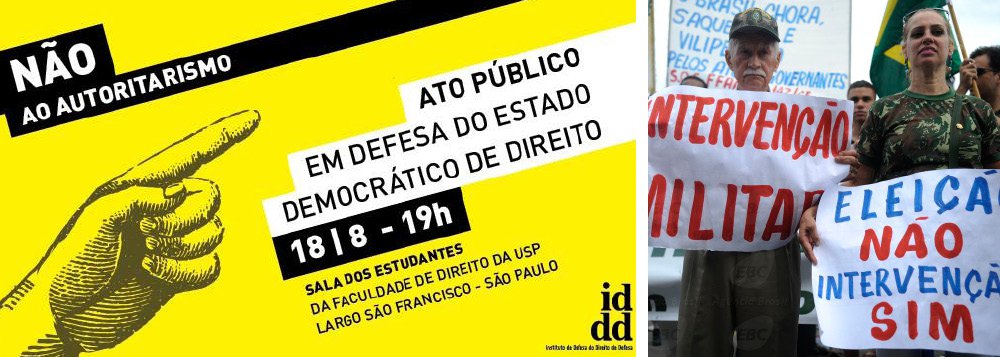 Cerca de 15 entidades ligadas aos direitos humanos promoverão o ato público Não ao Autoritarismo – Em Defesa do Estado Democrático de Direito; organizado pelo Instituto de Defesa do Direito de Defesa (IDDD), o ato será no próximo dia 18 de agosto, a partir das 19 horas, no Largo São Francisco, capital paulista; segundo o IDDD, o país mergulhou "numa onda punitivista perigosa, alimentada diariamente pelo discurso de ódio" (Foto: Aquiles Lins) Cerca de 15 entidades ligadas aos direitos humanos promoverão o ato público Não ao Autoritarismo – Em Defesa do Estado Democrático de Direito; organizado pelo Instituto de Defesa do Direito de Defesa (IDDD), o ato será no próximo dia 18 de agosto, a partir das 19 horas, no Largo São Francisco, capital paulista; segundo o IDDD, o país mergulhou "numa onda punitivista perigosa, alimentada diariamente pelo discurso de ódio"