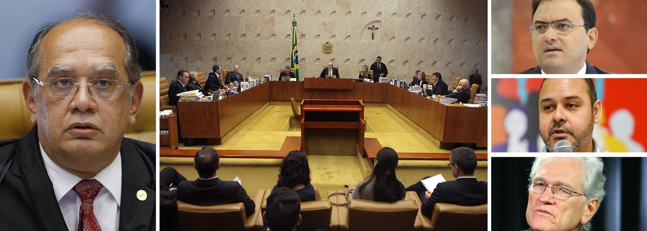 Ministro do STF sinalizou, nesta quinta-feira, que não tem o menor interesse em fechar a torneira do financiamento empresarial de campanhas, que alimenta, há décadas, a corrupção no Brasil; "Se esse modelo que se desenha for adotado no processo eleitoral, já é uma encomenda de laranjal", disse hoje Gilmar Mendes, que indicou que o pedido de vista era necessário; Gilmar ignora apelos de entidades da sociedade civil, como a OAB, de Marcus Vinícius Coêlho, a CUT, de Vagner Freitas, e a CNBB, de Leonardo Steiner, assim como seus próprios colegas de tribunal, que já decidiram a questão por 6 votos a 1; fim do financiamento privado só não foi implementado porque Gilmar engaveta o caso há mais de um ano (Foto: Gisele Federicce) www.brasil247.com - Ministro do STF sinalizou, nesta quinta-feira, que não tem o menor interesse em fechar a torneira do financiamento empresarial de campanhas, que alimenta, há décadas, a corrupção no Brasil; "Se esse modelo que se desenha for adotado no processo eleitoral, já é uma encomenda de laranjal", disse hoje Gilmar Mendes, que indicou que o pedido de vista era necessário; Gilmar ignora apelos de entidades da sociedade civil, como a OAB, de Marcus Vinícius Coêlho, a CUT, de Vagner Freitas, e a CNBB, de Leonardo Steiner, assim como seus próprios colegas de tribunal, que já decidiram a questão por 6 votos a 1; fim do financiamento privado só não foi implementado porque Gilmar engaveta o caso há mais de um ano