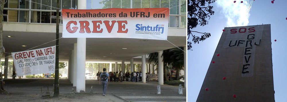 Professores da Universidade Federal do Rio de Janeiro (UFRJ) decidiram em assembleia por pequena diferença de votos, continuar a greve, iniciada no dia 23 de junho; por 267 votos a favor da manutenção da paralisação e 257 votos pelo fim da greve, os professores decidiram continuar parados; para o integrante da diretoria da Associação dos Docentes da UFRJ (Adufrj) Luciano Rodrigues Coutinho, professor de biblioteconomia, a pequena diferença na votação foi em função das posições conflitantes sobre a necessidade da greve
(Foto: Leonardo Lucena) Professores da Universidade Federal do Rio de Janeiro (UFRJ) decidiram em assembleia por pequena diferença de votos, continuar a greve, iniciada no dia 23 de junho; por 267 votos a favor da manutenção da paralisação e 257 votos pelo fim da greve, os professores decidiram continuar parados; para o integrante da diretoria da Associação dos Docentes da UFRJ (Adufrj) Luciano Rodrigues Coutinho, professor de biblioteconomia, a pequena diferença na votação foi em função das posições conflitantes sobre a necessidade da greve