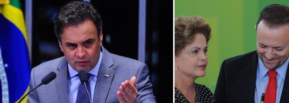Após reunião nesta terça-feira 30, líderes e presidentes de partidos da oposição decidiram entrar com uma ação na Procuradoria-Geral da República contra a presidente Dilma Rousseff e o ministro Edinho Silva, que foi tesoureiro da campanha presidencial do PT em 2014; o motivo seria a pressão que o delator Ricardo Pessoa, da UTC, disse ter sofrido para fazer doação à campanha do PT; "Há ali, explicitado por ele, uma clara chantagem", comentou Aécio Neves (PSDB-MG); na escalada política contra Dilma, liderada por Aécio, os oposicionistas vão entrar ainda com mais uma representação junto ao TCU alegando que as chamadas "pedaladas fiscais" continuam em 2015; o próprio tribunal, porém, está com a credibilidade abalada após ter sido citado na delação do dono da UTC no âmbito da Lava Jato (Foto: Gisele Federicce) Após reunião nesta terça-feira 30, líderes e presidentes de partidos da oposição decidiram entrar com uma ação na Procuradoria-Geral da República contra a presidente Dilma Rousseff e o ministro Edinho Silva, que foi tesoureiro da campanha presidencial do PT em 2014; o motivo seria a pressão que o delator Ricardo Pessoa, da UTC, disse ter sofrido para fazer doação à campanha do PT; "Há ali, explicitado por ele, uma clara chantagem", comentou Aécio Neves (PSDB-MG); na escalada política contra Dilma, liderada por Aécio, os oposicionistas vão entrar ainda com mais uma representação junto ao TCU alegando que as chamadas "pedaladas fiscais" continuam em 2015; o próprio tribunal, porém, está com a credibilidade abalada após ter sido citado na delação do dono da UTC no âmbito da Lava Jato