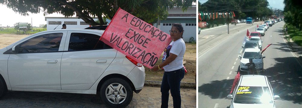 Em greve que já dura quase três meses, servidores, professores e técnicos da Universidade Federal de Alagoas (Ufal) realizam ações desde o início da manhã com panfletagem, carreata e apitaço pelas ruas de Maceió; eles cobram melhores salários e condições de trabalho; movimento grevista acontece em 23 universidades (Foto: Voney Malta) Em greve que já dura quase três meses, servidores, professores e técnicos da Universidade Federal de Alagoas (Ufal) realizam ações desde o início da manhã com panfletagem, carreata e apitaço pelas ruas de Maceió; eles cobram melhores salários e condições de trabalho; movimento grevista acontece em 23 universidades