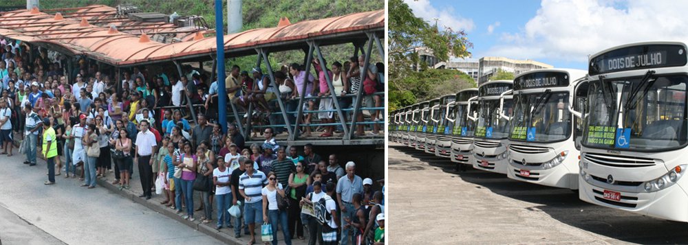 Em assembleia realizada nesta quinta-feira (7), os rodoviários de Salvador decidiram decretar estado de greve; a partir de então, segundo o presidente do sindicato que representa a categoria (Sintroba), Hélio Ferreira, os trabalhadores só podem fazer paralisação no prazo mínimo de 72 horas; ele garante que não haverá paralisação hoje; "A partir desse aviso, nós temos o prazo mínimo de 72 horas para decretar uma greve. Até o momento não há nenhum indício de paralisação, mas ainda iremos marcar assembleias para discutir o assunto", disse Hélio Ferreira; segundo o sindicato, os patrões não apresentaram propostas à pauta (Foto: Romulo Faro) Em assembleia realizada nesta quinta-feira (7), os rodoviários de Salvador decidiram decretar estado de greve; a partir de então, segundo o presidente do sindicato que representa a categoria (Sintroba), Hélio Ferreira, os trabalhadores só podem fazer paralisação no prazo mínimo de 72 horas; ele garante que não haverá paralisação hoje; "A partir desse aviso, nós temos o prazo mínimo de 72 horas para decretar uma greve. Até o momento não há nenhum indício de paralisação, mas ainda iremos marcar assembleias para discutir o assunto", disse Hélio Ferreira; segundo o sindicato, os patrões não apresentaram propostas à pauta