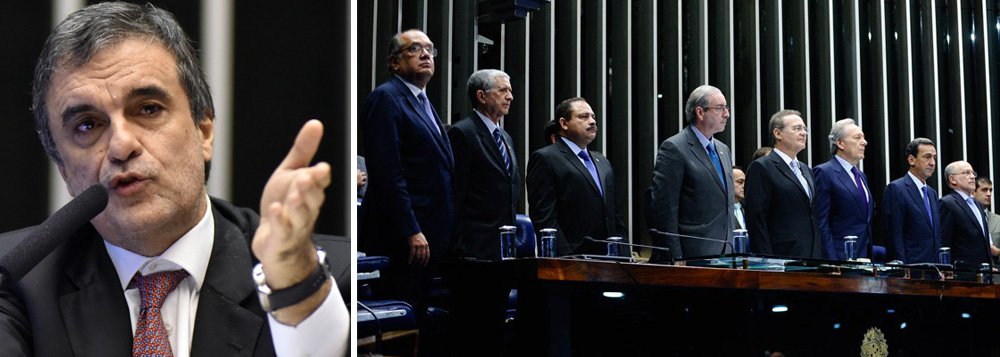"O Supremo Tribunal Federal tem uma composição que é feita por excelentes ministros. Por ministros que têm honrado sua atuação que é exigida. Portanto não vejo qualquer prejuízo que exista ao país com aprovação da PEC", declarou o ministro da Justiça a jornalistas, sobre a proposta aprovada na Câmara que estende de 70 para 75 anos a idade da aposentadoria compulsória para ministros do Supremo; mudança foi promulgada em sessão no Senado nesta manhã (Foto: Gisele Federicce) "O Supremo Tribunal Federal tem uma composição que é feita por excelentes ministros. Por ministros que têm honrado sua atuação que é exigida. Portanto não vejo qualquer prejuízo que exista ao país com aprovação da PEC", declarou o ministro da Justiça a jornalistas, sobre a proposta aprovada na Câmara que estende de 70 para 75 anos a idade da aposentadoria compulsória para ministros do Supremo; mudança foi promulgada em sessão no Senado nesta manhã