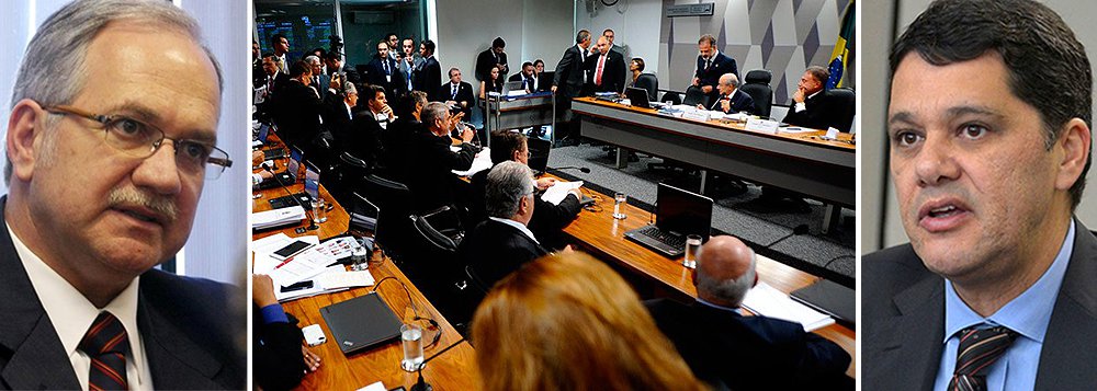 Depois de quase duas horas de debate entre senadores da Comissão de Constituição e Justiça (CCJ), teve início, por volta de 11h40, a sabatina do jurista Luiz Edson Fachin, indicado da presidente Dilma Rousseff a ocupar uma vaga no Supremo Tribunal Federal; senador Ricardo Ferraço (PMDB-ES) questionou antes seu critério de reputação ilibada e sustentou que Fachin "não preenche os requisitos constitucionais" por ter advogado ao mesmo tempo em que atuava como procurador do Estado no Paraná; tucanos Aloysio Nunes (SP) e Cássio Cunha Lima (PB) pediram mais tempo para "aprofundar" o tema antes da votação; Planalto espera que nome de Fachin seja aprovado na comissão, mas votação no plenário enfrentará maior resistência; Senado não rejeita um nome para o STF desde o século 19 (Foto: Felipe L. Goncalves) Depois de quase duas horas de debate entre senadores da Comissão de Constituição e Justiça (CCJ), teve início, por volta de 11h40, a sabatina do jurista Luiz Edson Fachin, indicado da presidente Dilma Rousseff a ocupar uma vaga no Supremo Tribunal Federal; senador Ricardo Ferraço (PMDB-ES) questionou antes seu critério de reputação ilibada e sustentou que Fachin "não preenche os requisitos constitucionais" por ter advogado ao mesmo tempo em que atuava como procurador do Estado no Paraná; tucanos Aloysio Nunes (SP) e Cássio Cunha Lima (PB) pediram mais tempo para "aprofundar" o tema antes da votação; Planalto espera que nome de Fachin seja aprovado na comissão, mas votação no plenário enfrentará maior resistência; Senado não rejeita um nome para o STF desde o século 19