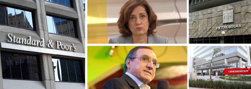 A Globo Comunicação e Participações S.A, da família Marinho, foi uma das 30 empresas que tiveram sua classificação rebaixada para negativa pela agência Standard & Poor's nesta quarta-feira 29; por meio de colunistas econômicos como Miriam Leitão e Carlos Alberto Sardenberg, a Globo previu por várias vezes o rebaixamento e até a perda do grau de investimento do Brasil, que não se concretizou; já Petrobras e Odebrecht, usadas intensivamente para atacar o governo da presidente Dilma, não sofreram alteração em suas classificações; família Marinho demonstra não seguir os ensinamentos de Miriam e Sardenberg (Foto: Aquiles Lins) A Globo Comunicação e Participações S.A, da família Marinho, foi uma das 30 empresas que tiveram sua classificação rebaixada para negativa pela agência Standard & Poor's nesta quarta-feira 29; por meio de colunistas econômicos como Miriam Leitão e Carlos Alberto Sardenberg, a Globo previu por várias vezes o rebaixamento e até a perda do grau de investimento do Brasil, que não se concretizou; já Petrobras e Odebrecht, usadas intensivamente para atacar o governo da presidente Dilma, não sofreram alteração em suas classificações; família Marinho demonstra não seguir os ensinamentos de Miriam e Sardenberg