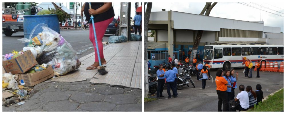 Aracaju amanheceu nesta quarta-feira (12) numa situação complexa: dois dos principais serviços públicos foram descontinuados. A coleta de lixo, de responsabilidade da empresa Torre, que opera para a prefeitura da capital, foi suspensa novamente. Esta é a terceira vez neste ano, em decorrência de atrasos no pagamento por parte da administração municipal. Além disso, motoristas e cobradores de duas empresas de ônibus suspenderam a circulação de 20 linhas do transporte público. O trânsito ficou caótico. (Foto: Valter Lima) Aracaju amanheceu nesta quarta-feira (12) numa situação complexa: dois dos principais serviços públicos foram descontinuados. A coleta de lixo, de responsabilidade da empresa Torre, que opera para a prefeitura da capital, foi suspensa novamente. Esta é a terceira vez neste ano, em decorrência de atrasos no pagamento por parte da administração municipal. Além disso, motoristas e cobradores de duas empresas de ônibus suspenderam a circulação de 20 linhas do transporte público. O trânsito ficou caótico.