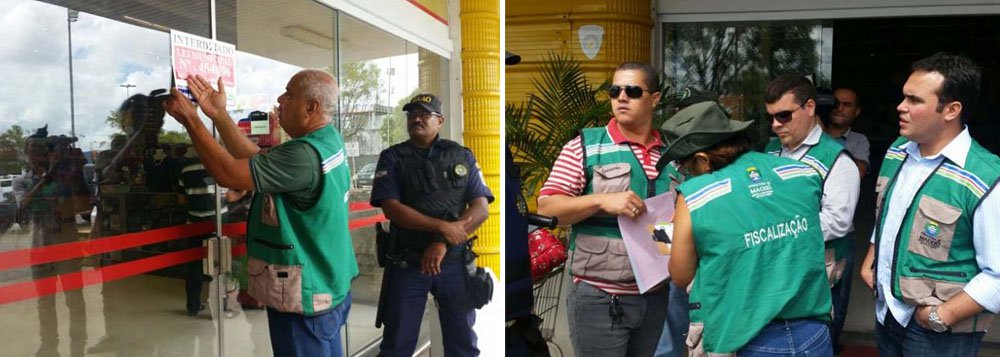 Após fiscalização, os supermercados o Atacadão e o GBarbosa, ambos em Maceió, foram interditados por irregularidades ambientais; o primeiro estava sem licença ambiental desde 2014, poço artesiano sem autorização e esgoto a céu aberto; o segundo foi interditado por estar há 3 anos sem licença ambiental e descarte irregular de chorume (Foto: Voney Malta) Após fiscalização, os supermercados o Atacadão e o GBarbosa, ambos em Maceió, foram interditados por irregularidades ambientais; o primeiro estava sem licença ambiental desde 2014, poço artesiano sem autorização e esgoto a céu aberto; o segundo foi interditado por estar há 3 anos sem licença ambiental e descarte irregular de chorume