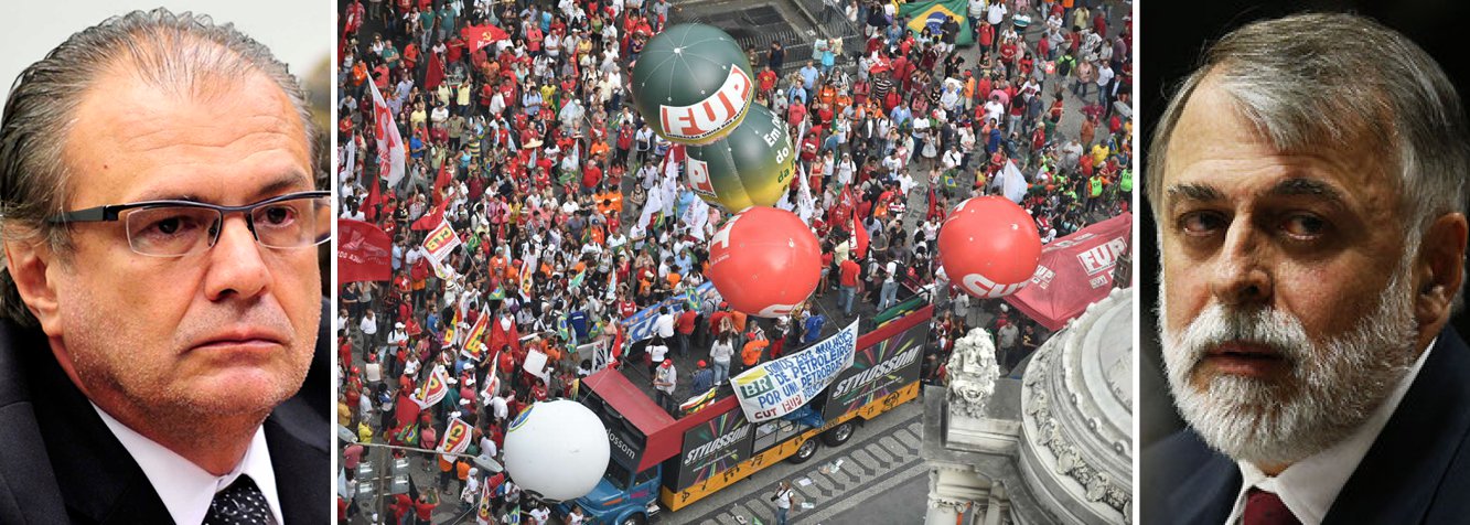 A Federação Única dos Petroleiros, a FUP, ingressou com uma ação de responsabilidade civil contra o ex-diretor de Abastecimento da Petrobras, Paulo Roberto Costa, e o ex-gerente de Serviços, Pedro Barusco, por danos morais coletivos causados aos trabalhadores; a ação corre na 1ª Vara Cível do Tribunal de Justiça do Estado do Rio de Janeiro, e tem o objetivo de responsabilizar os ex-gestores por danos causados às "honras pessoais" e ao "coletivo espírito de corpo dos mais de 80 mil trabalhadores da Petrobras"; "A Petrobras é um patrimônio do povo brasileiro e seus empregados são os responsáveis diretos pelos resultados e contribuição da empresa para o desenvolvimento do país", ressaltou o coordenador da FUP, José Maria Rangel (Foto: Valter Lima) www.brasil247.com - A Federação Única dos Petroleiros, a FUP, ingressou com uma ação de responsabilidade civil contra o ex-diretor de Abastecimento da Petrobras, Paulo Roberto Costa, e o ex-gerente de Serviços, Pedro Barusco, por danos morais coletivos causados aos trabalhadores; a ação corre na 1ª Vara Cível do Tribunal de Justiça do Estado do Rio de Janeiro, e tem o objetivo de responsabilizar os ex-gestores por danos causados às "honras pessoais" e ao "coletivo espírito de corpo dos mais de 80 mil trabalhadores da Petrobras"; "A Petrobras é um patrimônio do povo brasileiro e seus empregados são os responsáveis diretos pelos resultados e contribuição da empresa para o desenvolvimento do país", ressaltou o coordenador da FUP, José Maria Rangel
