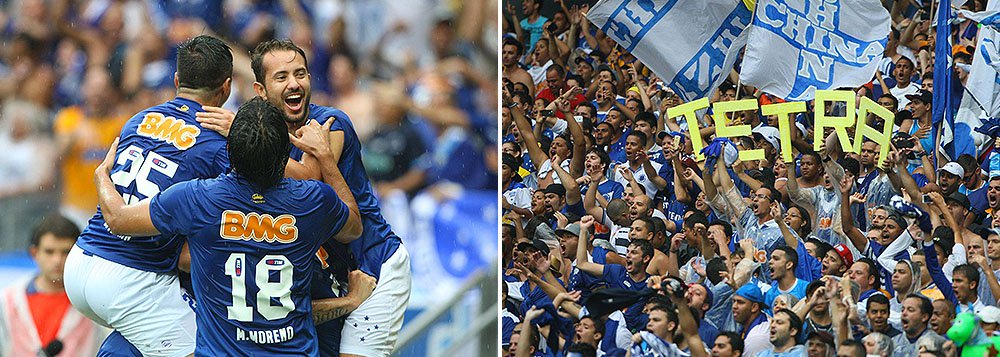 Com duas rodadas de antecedência do final do Campeonato Brasileiro, o Cruzeiro garantiu mais um título neste domingo no Mineirão com vitória de 2 a 1 sobre o Goiás; a Raposa já havia sido campeã brasileira em 1966, 2003 e 2013 (Foto: Romulo Faro) Com duas rodadas de antecedência do final do Campeonato Brasileiro, o Cruzeiro garantiu mais um título neste domingo no Mineirão com vitória de 2 a 1 sobre o Goiás; a Raposa já havia sido campeã brasileira em 1966, 2003 e 2013