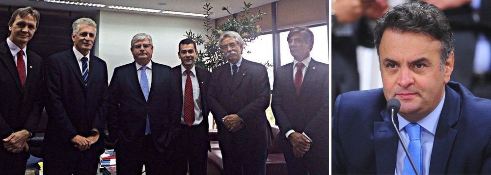 Deputados federais Adelmo Carneiro, Pedro Uczai, Fernando Morroni e Padre João e o estadual Rogério Correia se reuniram com o procurador-geral da República, Rodrigo Janot, para incluir mais documentos que, segundo eles, provam o envolvimento do senador Aécio Neves (PSDB-MG) no escândalo de Furnas; depois do pedido protocolado no dia 19, os parlamentares reforçaram hoje a solicitação de reabertura de inquérito sobre a ligação do tucano no esquema de corrupção descoberto em 2006; eles também apontam os depoimentos da Lava Jato como provas de que Aécio cometeu crimes; Padre João, que protocolou a petição, disse que sente confiante na investigação de Janot (Foto: Luis Mauro Queiroz) www.brasil247.com - Deputados federais Adelmo Carneiro, Pedro Uczai, Fernando Morroni e Padre João e o estadual Rogério Correia se reuniram com o procurador-geral da República, Rodrigo Janot, para incluir mais documentos que, segundo eles, provam o envolvimento do senador Aécio Neves (PSDB-MG) no escândalo de Furnas; depois do pedido protocolado no dia 19, os parlamentares reforçaram hoje a solicitação de reabertura de inquérito sobre a ligação do tucano no esquema de corrupção descoberto em 2006; eles também apontam os depoimentos da Lava Jato como provas de que Aécio cometeu crimes; Padre João, que protocolou a petição, disse que sente confiante na investigação de Janot