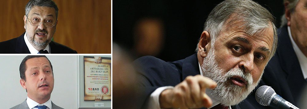 Ex-ministro da Fazenda e da Casa Civil nega "veementemente", por meio de sua assessoria de imprensa, as acusações feitas por Paulo Roberto Costa de que ele seria um dos beneficiados do esquema de corrupção na Petrobras; seu advogado, Guilherme Batochio, ressaltou: "O próprio Paulo Roberto disse que não sabe se foi repassado dinheiro (a Palocci) e reconheceu que o ministro Palocci não lhe pediu nada. Palocci não conhece, nunca falou com Paulo Roberto"; ex-diretor da Petrobras citou em depoimento o nome de 28 políticos supostamente envolvidos na Lava Jato; outros mencionados também negam (Foto: Gisele Federicce) Ex-ministro da Fazenda e da Casa Civil nega "veementemente", por meio de sua assessoria de imprensa, as acusações feitas por Paulo Roberto Costa de que ele seria um dos beneficiados do esquema de corrupção na Petrobras; seu advogado, Guilherme Batochio, ressaltou: "O próprio Paulo Roberto disse que não sabe se foi repassado dinheiro (a Palocci) e reconheceu que o ministro Palocci não lhe pediu nada. Palocci não conhece, nunca falou com Paulo Roberto"; ex-diretor da Petrobras citou em depoimento o nome de 28 políticos supostamente envolvidos na Lava Jato; outros mencionados também negam