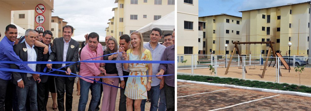 Prefeito de Palmas, Carlos Amastha (PP), e o ministro das Cidades, Gilberto Magalhães Occhi, entregaram nesse sábado, 21, as chaves de 660 unidades habitacionais na região Sul da Capital; foram 300 apartamentos no setor Lago Sul e 360 unidades no setor Janaína; habitações possuem em média 48m²; Amastha disse que as residências em áreas nobres, com fácil acesso e equipamentos municipais; "Estamos fazendo moradias populares dignas, nunca farei uma moradia onde eu mesmo não possa morar", afirmou; ministro Gilberto Occhi elogiou a qualidade das obras; "Vejo que este condomínio tem aqui perto tudo para garantir a dignidade dos seus moradores"; moradores contarão com recurso do programa Minhas Casa Melhor (Foto: Aquiles Lins) Prefeito de Palmas, Carlos Amastha (PP), e o ministro das Cidades, Gilberto Magalhães Occhi, entregaram nesse sábado, 21, as chaves de 660 unidades habitacionais na região Sul da Capital; foram 300 apartamentos no setor Lago Sul e 360 unidades no setor Janaína; habitações possuem em média 48m²; Amastha disse que as residências em áreas nobres, com fácil acesso e equipamentos municipais; "Estamos fazendo moradias populares dignas, nunca farei uma moradia onde eu mesmo não possa morar", afirmou; ministro Gilberto Occhi elogiou a qualidade das obras; "Vejo que este condomínio tem aqui perto tudo para garantir a dignidade dos seus moradores"; moradores contarão com recurso do programa Minhas Casa Melhor