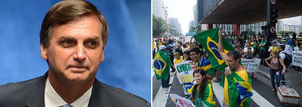 Deputado federal do PP do Rio de Janeiro, conhecido por declarações homofóbicas e sexistas, tirou fotos com os manifestantes anti-governo na Avenida Paulista, onde foi até chamado de presidente; ele chegou a discursar de um carro de som e disse que "Aécio deveria estar aqui" (Foto: Gisele Federicce) Deputado federal do PP do Rio de Janeiro, conhecido por declarações homofóbicas e sexistas, tirou fotos com os manifestantes anti-governo na Avenida Paulista, onde foi até chamado de presidente; ele chegou a discursar de um carro de som e disse que "Aécio deveria estar aqui"