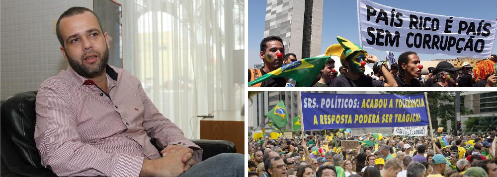 Dado consta em pesquisa divulgada nesta sexta-feira 14 pelo Instituto Data Popular, a dois dias das manifestações que devem pedir o impeachment da presidente Dilma Rousseff em várias cidades brasileiras; levantamento feito com três mil eleitores entre 1º e 4 de agosto em 152 municípios aponta que 71% acreditam que os partidos de oposição ao governo "agem por interesse próprio, não pelo bem do País"; segundo Renato Meirelles, sócio-diretor do instituto, a pesquisa também indica que há uma queda na aprovação do impeachment como solução para a crise política; ainda segundo a mostra, 62,8% dos eleitores não enxergam ninguém que possa tirar o País da atual situação (Foto: Gisele Federicce) Dado consta em pesquisa divulgada nesta sexta-feira 14 pelo Instituto Data Popular, a dois dias das manifestações que devem pedir o impeachment da presidente Dilma Rousseff em várias cidades brasileiras; levantamento feito com três mil eleitores entre 1º e 4 de agosto em 152 municípios aponta que 71% acreditam que os partidos de oposição ao governo "agem por interesse próprio, não pelo bem do País"; segundo Renato Meirelles, sócio-diretor do instituto, a pesquisa também indica que há uma queda na aprovação do impeachment como solução para a crise política; ainda segundo a mostra, 62,8% dos eleitores não enxergam ninguém que possa tirar o País da atual situação