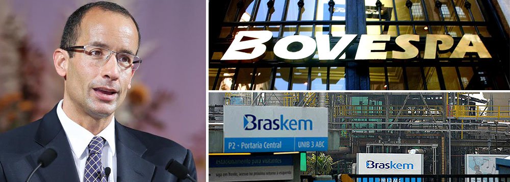 As ações da Braskem abriram em derrocada na Bolsa após depoimentos ligarem a empresa à esquema de propina da Operação Lava Jato; segundo dois delatores da Operação Lava Jato, a petroquímica Braskem, controlada pela Odebrecht, pagou propina para comprar matéria-prima mais barata da Petrobras entre 2006 e 2012; ações da Petrobras são negociadas com alta de 1,5% (Foto: Aquiles Lins) As ações da Braskem abriram em derrocada na Bolsa após depoimentos ligarem a empresa à esquema de propina da Operação Lava Jato; segundo dois delatores da Operação Lava Jato, a petroquímica Braskem, controlada pela Odebrecht, pagou propina para comprar matéria-prima mais barata da Petrobras entre 2006 e 2012; ações da Petrobras são negociadas com alta de 1,5%
