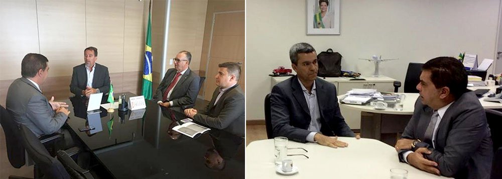 Com o ministro da Integração Nacional, Gilberto Occhi, o prefeito Carlos Amastha (PP) pleiteou recursos para obras de macrodrenagem na Capital; já na Embratur, Amastha e o presidente Vicente Neto falaram sobre as ações de divulgação dos Jogos Mundiais Indígenas no exterior; "São parcerias fundamentais para divulgar a cultura indígena, o evento e também a Capital. Tenho certeza de que os Jogos Mundiais Indígenas serão um sucesso em termos de organização e ganho para a cidade", disse o prefeito (Foto: Aquiles Lins) Com o ministro da Integração Nacional, Gilberto Occhi, o prefeito Carlos Amastha (PP) pleiteou recursos para obras de macrodrenagem na Capital; já na Embratur, Amastha e o presidente Vicente Neto falaram sobre as ações de divulgação dos Jogos Mundiais Indígenas no exterior; "São parcerias fundamentais para divulgar a cultura indígena, o evento e também a Capital. Tenho certeza de que os Jogos Mundiais Indígenas serão um sucesso em termos de organização e ganho para a cidade", disse o prefeito