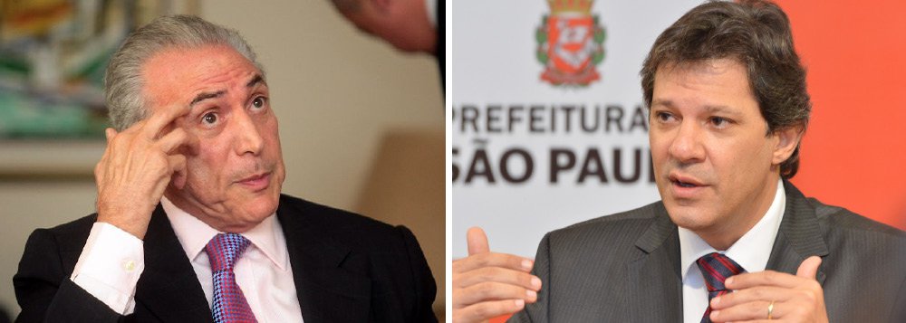 O vice-presidente Michel Temer (PMDB) colocou à disposição do prefeito de São Paulo, Fernando Haddad (PT), os cargos indicados pelo PMDB na administração municipal; a atitude ocorre depois que a senadora Marta Suplicy (ex-PT) decidiu se filiar ao PMDB para disputar o comando da prefeitura paulista em 2016; o partido comanda a Controladoria Geral do Município e quatro secretarias; em resposta, o prefeito disse que, antes de tomar uma decisão, conversará com a bancada do PMDB na Câmara Municipal (Foto: Valter Lima) O vice-presidente Michel Temer (PMDB) colocou à disposição do prefeito de São Paulo, Fernando Haddad (PT), os cargos indicados pelo PMDB na administração municipal; a atitude ocorre depois que a senadora Marta Suplicy (ex-PT) decidiu se filiar ao PMDB para disputar o comando da prefeitura paulista em 2016; o partido comanda a Controladoria Geral do Município e quatro secretarias; em resposta, o prefeito disse que, antes de tomar uma decisão, conversará com a bancada do PMDB na Câmara Municipal