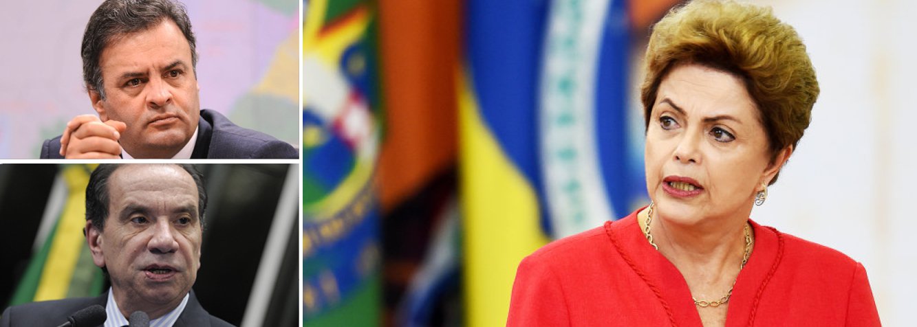 Senador Aécio Neves (PSDB-MG) divulgou nota nesta sexta (26) sobre a delação do empresário Ricardo Pessoa, da UTC Engenharia; em seus depoimentos, ele mencionou doações ao PT, mas também a políticos de todos os partidos, incluindo o senador Aloysio Nunes (PSDB-SP), que era vice na chapa tucana; "No que diz respeito à citação feita ao nome do senador Aloysio Nunes, são doações ocorridas dentro da legalidade e integralmente declaradas à Justiça Eleitoral no ano de 2006", disse ele; em relação à presidente Dilma, o raciocínio foi diferente; "Tudo leva a crer que o Brasil, além da crise econômica que vive, enfrentará também o acirramento da grave crise política e moral que já enfrenta"; PSDB se prepara para o golpe (Foto: Valter Lima) Senador Aécio Neves (PSDB-MG) divulgou nota nesta sexta (26) sobre a delação do empresário Ricardo Pessoa, da UTC Engenharia; em seus depoimentos, ele mencionou doações ao PT, mas também a políticos de todos os partidos, incluindo o senador Aloysio Nunes (PSDB-SP), que era vice na chapa tucana; "No que diz respeito à citação feita ao nome do senador Aloysio Nunes, são doações ocorridas dentro da legalidade e integralmente declaradas à Justiça Eleitoral no ano de 2006", disse ele; em relação à presidente Dilma, o raciocínio foi diferente; "Tudo leva a crer que o Brasil, além da crise econômica que vive, enfrentará também o acirramento da grave crise política e moral que já enfrenta"; PSDB se prepara para o golpe
