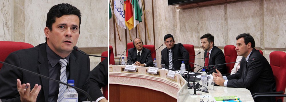 "No Brasil vinculamos a presunção de inocência ao trânsito em julgado do processo, e têm homicidas confessos que ficam 10 anos sendo julgados em liberdade", argumentou o juiz da Lava Jato, durante evento no Tribunal Regional Federal da 4ª Região, em Porto Alegre, nesta segunda-feira 10; Sérgio Moro também destacou, em sua fala, que "não podemos ter a Operação Lava Jato como um soluço que não gere frutos para o futuro" (Foto: Gisele Federicce) "No Brasil vinculamos a presunção de inocência ao trânsito em julgado do processo, e têm homicidas confessos que ficam 10 anos sendo julgados em liberdade", argumentou o juiz da Lava Jato, durante evento no Tribunal Regional Federal da 4ª Região, em Porto Alegre, nesta segunda-feira 10; Sérgio Moro também destacou, em sua fala, que "não podemos ter a Operação Lava Jato como um soluço que não gere frutos para o futuro"