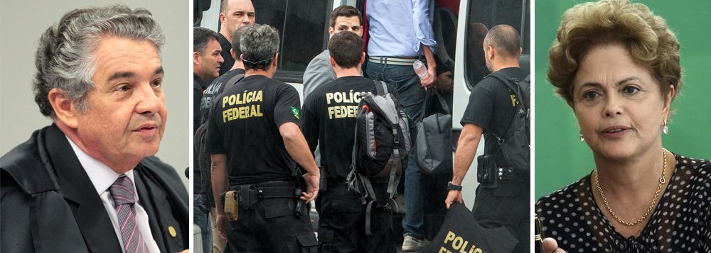 Ministro do Supremo Tribunal Federal Marco Aurélio Mello expressa posição sobre caso que será discutido pela corte a pedido da oposição; segundo ele, a Constituição veda a responsabilização de um presidente durante o mandato, a fim de proteger o cargo; "Já está tão difícil governar o país, imagine então se nós tivermos um inquérito aberto contra a presidente da República?", questionou; ele ressaltou, no entanto, que não haverá impunidade no caso da Lava Jato, uma vez que, após seu governo, Dilma Rousseff poderá ser investigada "e aí haverá julgamento pelo juiz natural, ou seja, pela primeira instância" (Foto: Gisele Federicce) Ministro do Supremo Tribunal Federal Marco Aurélio Mello expressa posição sobre caso que será discutido pela corte a pedido da oposição; segundo ele, a Constituição veda a responsabilização de um presidente durante o mandato, a fim de proteger o cargo; "Já está tão difícil governar o país, imagine então se nós tivermos um inquérito aberto contra a presidente da República?", questionou; ele ressaltou, no entanto, que não haverá impunidade no caso da Lava Jato, uma vez que, após seu governo, Dilma Rousseff poderá ser investigada "e aí haverá julgamento pelo juiz natural, ou seja, pela primeira instância"