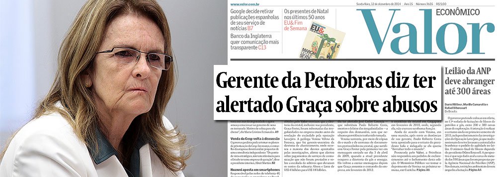 Reportagem desta sexta-feira do jornal Valor Econômico aumenta a temperatura do caso Petrobras; segundo o jornal, que é uma sociedade entre os grupos Globo e Folha, a géologa Venina Velosa da Fonseca, que foi gerente-executiva da área de abastecimento da empresa, alertou sobre excessos de aditivos na Refinaria Abreu e Lima e também sobre serviços pagos e não prestados; em nota, a estatal contestou a reportagem e afirmou que todas as providências foram tomadas, como a demissão de um gerente responsável pelos pagamentos indevidos e a realização de uma apuração interna sobre Abreu e Lima; "assim, fica demonstrado que a Companhia apurou todas as informações enviadas pela empregada citada na matéria", dia a nota (Foto: Leonardo Attuch) www.brasil247.com - Reportagem desta sexta-feira do jornal Valor Econômico aumenta a temperatura do caso Petrobras; segundo o jornal, que é uma sociedade entre os grupos Globo e Folha, a géologa Venina Velosa da Fonseca, que foi gerente-executiva da área de abastecimento da empresa, alertou sobre excessos de aditivos na Refinaria Abreu e Lima e também sobre serviços pagos e não prestados; em nota, a estatal contestou a reportagem e afirmou que todas as providências foram tomadas, como a demissão de um gerente responsável pelos pagamentos indevidos e a realização de uma apuração interna sobre Abreu e Lima; "assim, fica demonstrado que a Companhia apurou todas as informações enviadas pela empregada citada na matéria", dia a nota