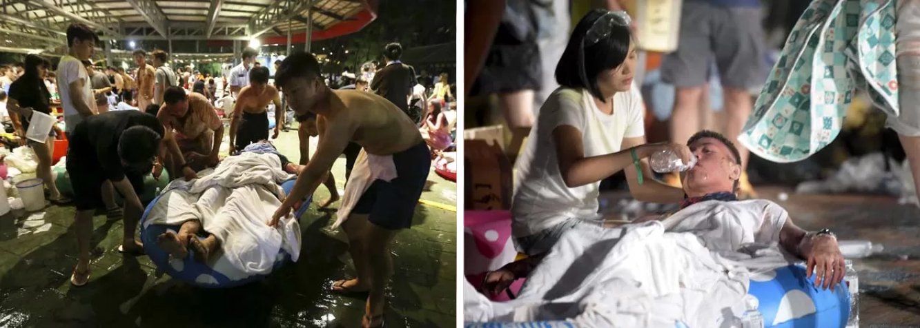 Mais de 200 pessoas ficaram feridas numa explosão neste sábado em um parque de diversões na capital de Taiwan, Taipei; de acordo com responsáveis pelo estabelecimento, o acidente aconteceu depois que um pó colorido inflamável foi lançado sobre a multidão; entre os feridos, 81 estão em estado grave; "O que pensamos por enquanto é que a explosão e o fogo foram causado pelo pó vaporizado. Pode ter sido devido ao calor das luzes no palco", disse um porta-voz dos bombeiros da cidade de New Taipei (Foto: Romulo Faro) Mais de 200 pessoas ficaram feridas numa explosão neste sábado em um parque de diversões na capital de Taiwan, Taipei; de acordo com responsáveis pelo estabelecimento, o acidente aconteceu depois que um pó colorido inflamável foi lançado sobre a multidão; entre os feridos, 81 estão em estado grave; "O que pensamos por enquanto é que a explosão e o fogo foram causado pelo pó vaporizado. Pode ter sido devido ao calor das luzes no palco", disse um porta-voz dos bombeiros da cidade de New Taipei