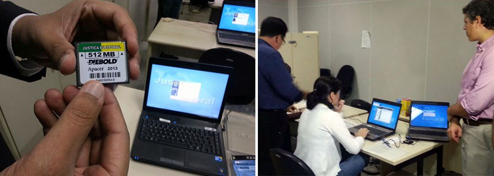 Técnicos de informática do Tribunal Regional Eleitoral de Alagoas (TER-AL) já iniciaram o processo de preparação das urnas para as eleições; além dos dispositivos com os dados dos candidatos, eles também preparam pendrives de grande porte que vão armazenar os votos computados pelas urnas eletrônicas (Foto: Voney Malta) Técnicos de informática do Tribunal Regional Eleitoral de Alagoas (TER-AL) já iniciaram o processo de preparação das urnas para as eleições; além dos dispositivos com os dados dos candidatos, eles também preparam pendrives de grande porte que vão armazenar os votos computados pelas urnas eletrônicas