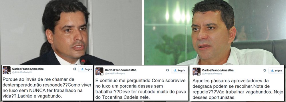 Mais um capítulo na guerra travada entre o prefeito de Palmas, Carlos Amastha (PP), e o ex-deputado Marcelo Lélis, presidente estadual do PV; em nota à imprensa nesta quarta-feira, 6, Lélis rebateu as críticas de Amastha indiretamente contra ele no Twitter nessa terça-feira, 5; segundo Lélis, Amastha usou "as mais baixas palavras" para agredir e desrespeitá-lo com mensagens "difamatórias"; esposo da vice-governadora Cláudia Lélis (PV), Lélis criticou a recente aproximação de Amastha com o governador Marcelo Miranda (PMDB) e disse que sua postura não irá mudar; "As atitudes destemperadas do prefeito não vão me intimidar. Continuarei agindo em defesa do povo de Palmas e do Tocantins", afirmou (Foto: Aquiles Lins) Mais um capítulo na guerra travada entre o prefeito de Palmas, Carlos Amastha (PP), e o ex-deputado Marcelo Lélis, presidente estadual do PV; em nota à imprensa nesta quarta-feira, 6, Lélis rebateu as críticas de Amastha indiretamente contra ele no Twitter nessa terça-feira, 5; segundo Lélis, Amastha usou "as mais baixas palavras" para agredir e desrespeitá-lo com mensagens "difamatórias"; esposo da vice-governadora Cláudia Lélis (PV), Lélis criticou a recente aproximação de Amastha com o governador Marcelo Miranda (PMDB) e disse que sua postura não irá mudar; "As atitudes destemperadas do prefeito não vão me intimidar. Continuarei agindo em defesa do povo de Palmas e do Tocantins", afirmou