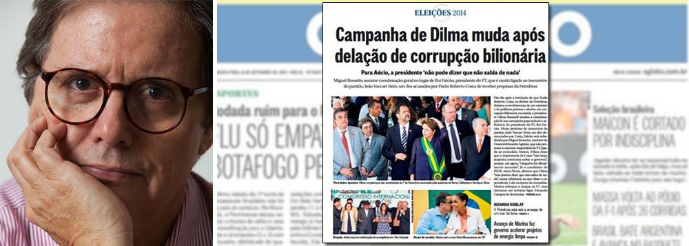 "Campanha da Dilma muda após delação de corrupção milionária", diz título da primeira página do jornal desta segunda-feira; mas as mudanças na equipe, conforme esclarece Paulo Moreira Leite, em seu blog no 247, já haviam sido definidas antes de virem à tona as denúncias do ex-diretor da Petrobras Paulo Roberto Costa em delação premiada; "Se trata de notícia velha e errada", escreve PML (Foto: Gisele Federicce) "Campanha da Dilma muda após delação de corrupção milionária", diz título da primeira página do jornal desta segunda-feira; mas as mudanças na equipe, conforme esclarece Paulo Moreira Leite, em seu blog no 247, já haviam sido definidas antes de virem à tona as denúncias do ex-diretor da Petrobras Paulo Roberto Costa em delação premiada; "Se trata de notícia velha e errada", escreve PML