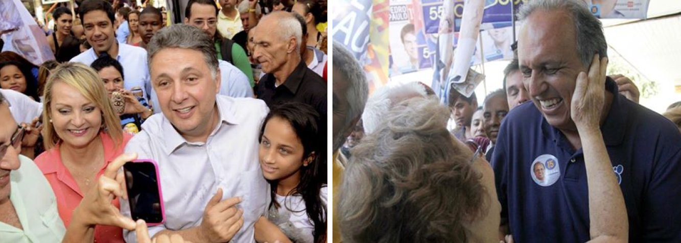 De acordo com o instituto, os dois candidatos devem disputar o segundo turno no Rio de Janeiro; enquanto o ex-governador Anthony Garotinho, do PR, tem 26%, o atual, Luiz Fernando Pezão, do PMDB, foi a 25%; no segundo pelotão aparecem Marcelo Crivella, do PRB, com 17%, e Lindberg Farias, do PT, com 9% (Foto: Leonardo Attuch) De acordo com o instituto, os dois candidatos devem disputar o segundo turno no Rio de Janeiro; enquanto o ex-governador Anthony Garotinho, do PR, tem 26%, o atual, Luiz Fernando Pezão, do PMDB, foi a 25%; no segundo pelotão aparecem Marcelo Crivella, do PRB, com 17%, e Lindberg Farias, do PT, com 9%