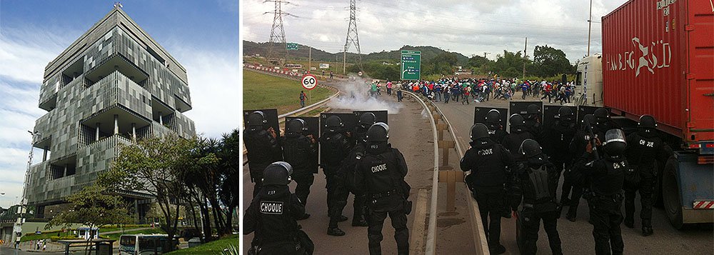 A Petrobras poderá ter suas contas bancárias bloqueadas caso descumpra a decisão judicial e não pague, em até 48 horas, os débitos trabalhistas da Alumini Engenharia, que trabalha na implantação da Refinaria Abreu e Lima, em Pernambuco; os funcionários alegam atrasos de salários e benefícios; por conta dos atrasos, outros seis mil funcionários da Alusa também entraram com pedido de rescisão indireta do contrato de trabalho; trabalhadores terceirizados da refinaria bloquearam hoje o acesso ao complexo e pelo menos sete foram detidos pela polícia (Foto: Paulo Emílio) A Petrobras poderá ter suas contas bancárias bloqueadas caso descumpra a decisão judicial e não pague, em até 48 horas, os débitos trabalhistas da Alumini Engenharia, que trabalha na implantação da Refinaria Abreu e Lima, em Pernambuco; os funcionários alegam atrasos de salários e benefícios; por conta dos atrasos, outros seis mil funcionários da Alusa também entraram com pedido de rescisão indireta do contrato de trabalho; trabalhadores terceirizados da refinaria bloquearam hoje o acesso ao complexo e pelo menos sete foram detidos pela polícia