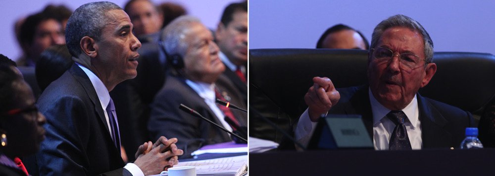 Declaração foi feita pelo presidente dos Estados Unidos durante a Cúpula das Américas, no Panamá; ele deve ter um encontro com o presidente de Cuba ainda neste sábado; Raúl Castro disse que Obama está "isento" da culpa de seus antecessores; ontem, na abertura da cúpula, os dois protagonizaram um encontro histórico, depois de mais de cinco décadas de congelamento nas relações entre os dois países (Foto: Gisele Federicce) Declaração foi feita pelo presidente dos Estados Unidos durante a Cúpula das Américas, no Panamá; ele deve ter um encontro com o presidente de Cuba ainda neste sábado; Raúl Castro disse que Obama está "isento" da culpa de seus antecessores; ontem, na abertura da cúpula, os dois protagonizaram um encontro histórico, depois de mais de cinco décadas de congelamento nas relações entre os dois países