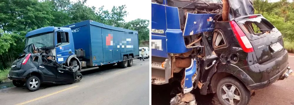 Por volta das 10h desta segunda-feira, 24, um acidente envolvendo um carro e um caminhão na rodovia TO-080 resultou na morte de um jovem de 18 anos; segundo informações da Polícia Militar, Marlon Carvalho Martins trafegava em Fiesta preto no sentido Paraíso do Tocantins - Palmas da rodovia, quando invadiu a pista contrária e bateu de frente com um caminhão carregado de refrigerantes, no km 16 da estrada; jovem morreu no local, e o motorista do caminhão não se feriu; rodovia ficou interditada nos dois sentidos e o trânsito foi liberado três horas após o acidente (Foto: Aquiles Lins) Por volta das 10h desta segunda-feira, 24, um acidente envolvendo um carro e um caminhão na rodovia TO-080 resultou na morte de um jovem de 18 anos; segundo informações da Polícia Militar, Marlon Carvalho Martins trafegava em Fiesta preto no sentido Paraíso do Tocantins - Palmas da rodovia, quando invadiu a pista contrária e bateu de frente com um caminhão carregado de refrigerantes, no km 16 da estrada; jovem morreu no local, e o motorista do caminhão não se feriu; rodovia ficou interditada nos dois sentidos e o trânsito foi liberado três horas após o acidente