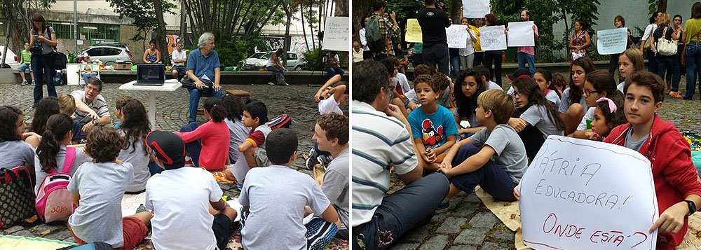Pais de alunos do Colégio de Aplicação da UFRJ promovem um aulão para protestar contra o adiamento do início das aulas da escola. Segundo a Associação de Pais, Alunos e Amigos do Cap/UFRJ, as aulas do ensino fundamental deveriam ter começado no dia 9 de fevereiro e já foram adiadas três vezes; já as aulas do ensino médio chegaram a começar no 26 de fevereiro, mas foram suspensas na última sexta-feira (6); tanto o Cap quanto as próprias unidades de ensino superior da UFRJ estão sem aulas devido à falta de limpeza em suas dependências (Foto: Leonardo Lucena) Pais de alunos do Colégio de Aplicação da UFRJ promovem um aulão para protestar contra o adiamento do início das aulas da escola. Segundo a Associação de Pais, Alunos e Amigos do Cap/UFRJ, as aulas do ensino fundamental deveriam ter começado no dia 9 de fevereiro e já foram adiadas três vezes; já as aulas do ensino médio chegaram a começar no 26 de fevereiro, mas foram suspensas na última sexta-feira (6); tanto o Cap quanto as próprias unidades de ensino superior da UFRJ estão sem aulas devido à falta de limpeza em suas dependências