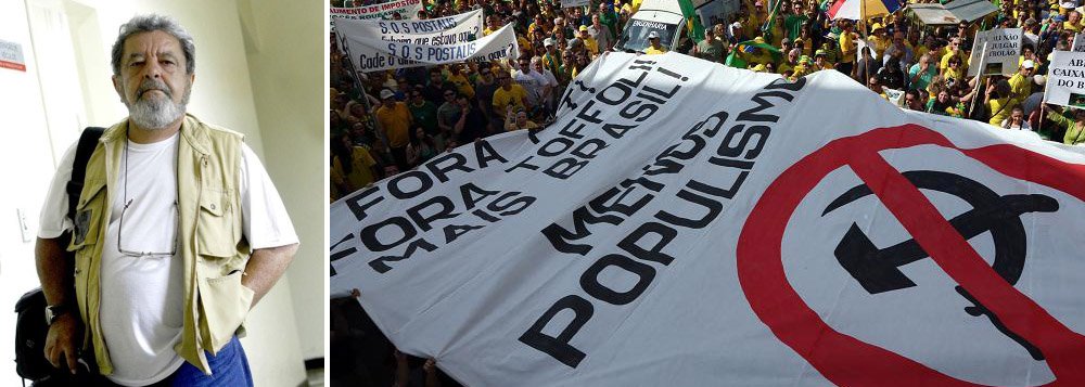 Beto Novaes, fotógrafo do jornal Estado de Minas, conta que é frequentemente abordado por cidadãos para tirar fotos, devido à sua aparência, e atendeu ao pedido de uma senhora durante a manifestação de ontem em BH; quando posavam para a foto, ele e a senhora foram cercados por um grupo que reagiu com empurrões por conta de sua semelhança com o ex-presidente Lula; deram-lhe um chute na coxa e exigiram que deixasse o protesto (Foto: Luis Mauro Queiroz) Beto Novaes, fotógrafo do jornal Estado de Minas, conta que é frequentemente abordado por cidadãos para tirar fotos, devido à sua aparência, e atendeu ao pedido de uma senhora durante a manifestação de ontem em BH; quando posavam para a foto, ele e a senhora foram cercados por um grupo que reagiu com empurrões por conta de sua semelhança com o ex-presidente Lula; deram-lhe um chute na coxa e exigiram que deixasse o protesto