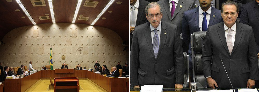 Investigações contra o presidente do Senado, Renan Calheiros, e contra o presidente da Câmara, Eduardo Cunha, no Supremo Tribunal Federal, por suposto envolvimento na Lava Jato, devem ser levadas ao plenário do STF, com transmissão ao vivo pela TV Justiça, diferentemente do que ocorre nas turmas (Foto: Roberta Namour) Investigações contra o presidente do Senado, Renan Calheiros, e contra o presidente da Câmara, Eduardo Cunha, no Supremo Tribunal Federal, por suposto envolvimento na Lava Jato, devem ser levadas ao plenário do STF, com transmissão ao vivo pela TV Justiça, diferentemente do que ocorre nas turmas