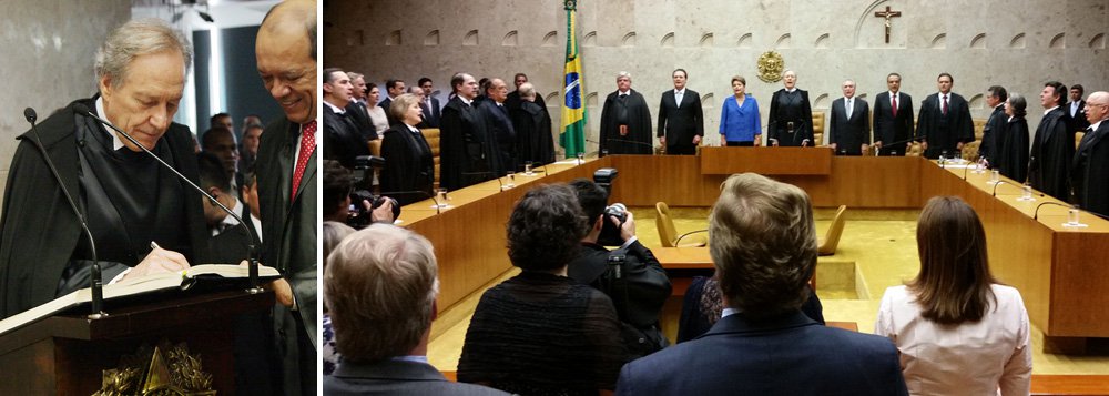 Em seu discurso de posse à presidência do STF, ministro defendeu uma atuação da Corte em harmonia com os demais poderes e destacou a necessidade de aprimoramento do Judiciário, com maior eficiência no atendimento à população; "Nós também temos um sonho: o sonho de ver um Judiciário forte, unido e prestigiado, que possa ocupar o lugar que merece no cenário social e político deste País", afirmou; Ricardo Lewandowski disse também que pretende melhorar a prestação do serviço do Judiciário à população, agilizando o julgamento de processos por meios eletrônicos e estimulando a resolução alternativa de conflitos (Foto: Gisele Federicce) Em seu discurso de posse à presidência do STF, ministro defendeu uma atuação da Corte em harmonia com os demais poderes e destacou a necessidade de aprimoramento do Judiciário, com maior eficiência no atendimento à população; "Nós também temos um sonho: o sonho de ver um Judiciário forte, unido e prestigiado, que possa ocupar o lugar que merece no cenário social e político deste País", afirmou; Ricardo Lewandowski disse também que pretende melhorar a prestação do serviço do Judiciário à população, agilizando o julgamento de processos por meios eletrônicos e estimulando a resolução alternativa de conflitos