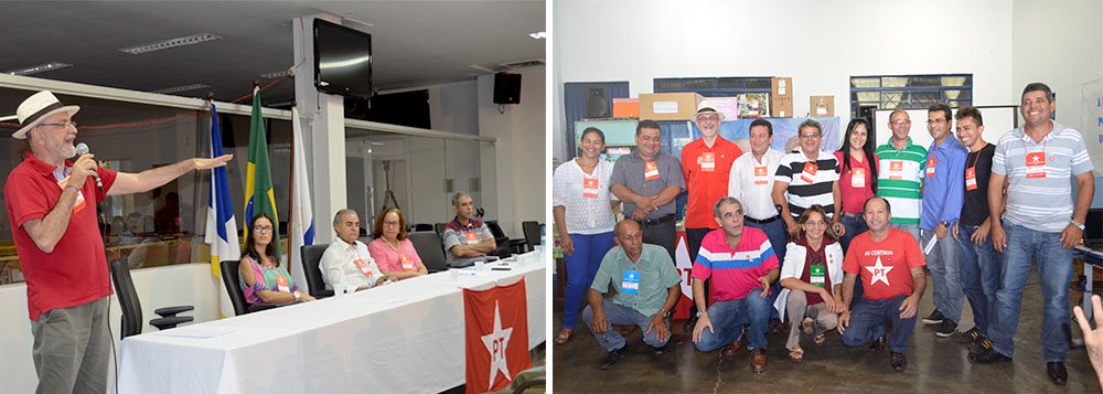 Presidente estadual do PT, Júlio Cesar Brasil, senador Donizeti Nogueira, e os deputados estaduais Paulo Mourão, José Roberto Forzani e Amália Santana participaram nesse fim de semana o Encontro Macro Regional do partido que aconteceu em Guaraí e Palmas; no momento em que p PT atravessa a pior crise desde sua fundação, com a deterioração da aprovação da presidente Dilma Rousseff, o senador Donizeti Nogueira fez um comparativo entre o governo PT e o governo do ex-presidente Fernando Henrique Cardoso, falou sobre o escândalo de corrupção na Petrobras e frisou para a militância a importância de defender a presidente e o governo "que vem transformando o Brasil e diminuindo desigualdades (Foto: Aquiles Lins) Presidente estadual do PT, Júlio Cesar Brasil, senador Donizeti Nogueira, e os deputados estaduais Paulo Mourão, José Roberto Forzani e Amália Santana participaram nesse fim de semana o Encontro Macro Regional do partido que aconteceu em Guaraí e Palmas; no momento em que p PT atravessa a pior crise desde sua fundação, com a deterioração da aprovação da presidente Dilma Rousseff, o senador Donizeti Nogueira fez um comparativo entre o governo PT e o governo do ex-presidente Fernando Henrique Cardoso, falou sobre o escândalo de corrupção na Petrobras e frisou para a militância a importância de defender a presidente e o governo "que vem transformando o Brasil e diminuindo desigualdades