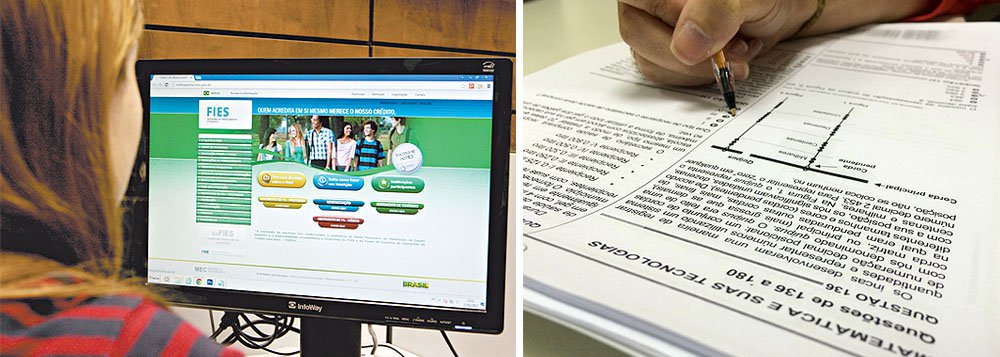 Estudante que tiver média inferior a 450 pontos nas provas do Enem não poderá se inscrever para uma bolsa do Fundo de Financiamento Estudantil (Fies). Além da média mínima, o candidato não pode ter nota zero na redação. As inscrições vão até o dia 30 de abril (Foto: Gisele Federicce) Estudante que tiver média inferior a 450 pontos nas provas do Enem não poderá se inscrever para uma bolsa do Fundo de Financiamento Estudantil (Fies). Além da média mínima, o candidato não pode ter nota zero na redação. As inscrições vão até o dia 30 de abril